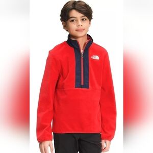 The North Face Boy's Fiery Red Glacier Fleece Pullover Large 14/16